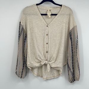 Blu Pepper Chiffon Sleeve Blouse